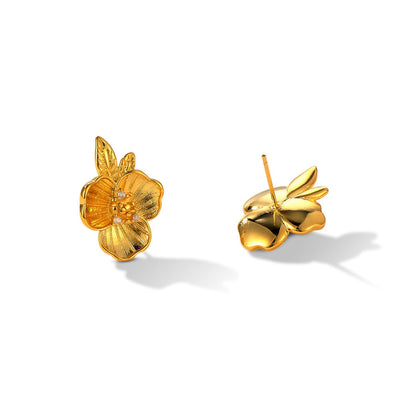 Four-petal Flower Stud Earrings