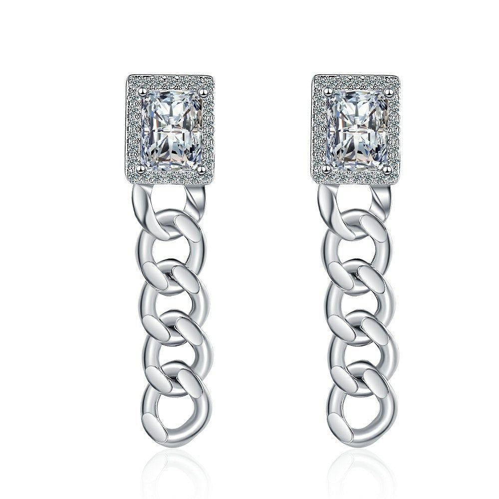 Diamond chain earrings