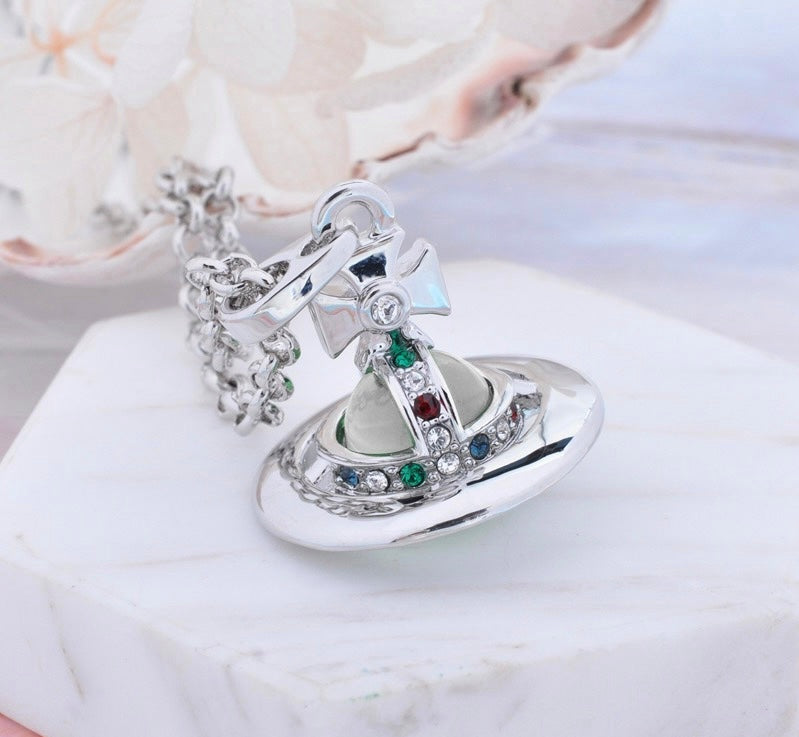 3D Planet Collarbone Chain Necklace