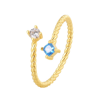 Set with two tone diamond ring