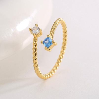 Set with two tone diamond ring