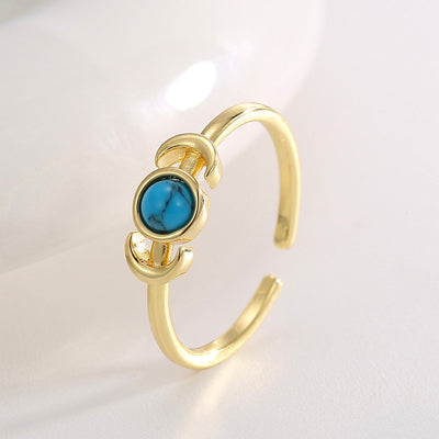 Set Turquoise Moon Tail Ring