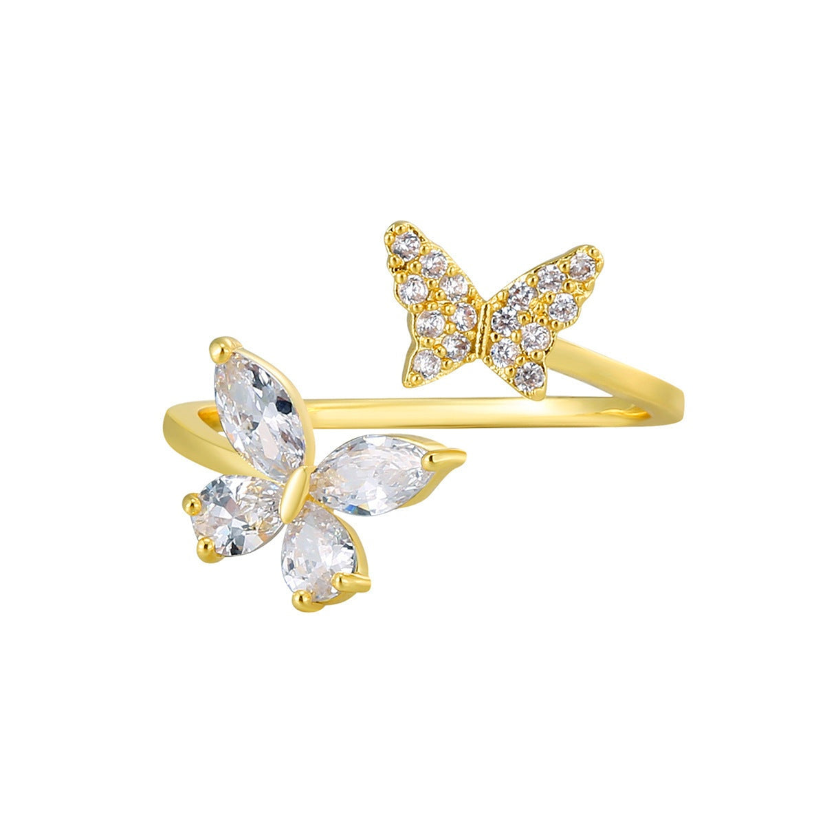 Butterfly diamond ring