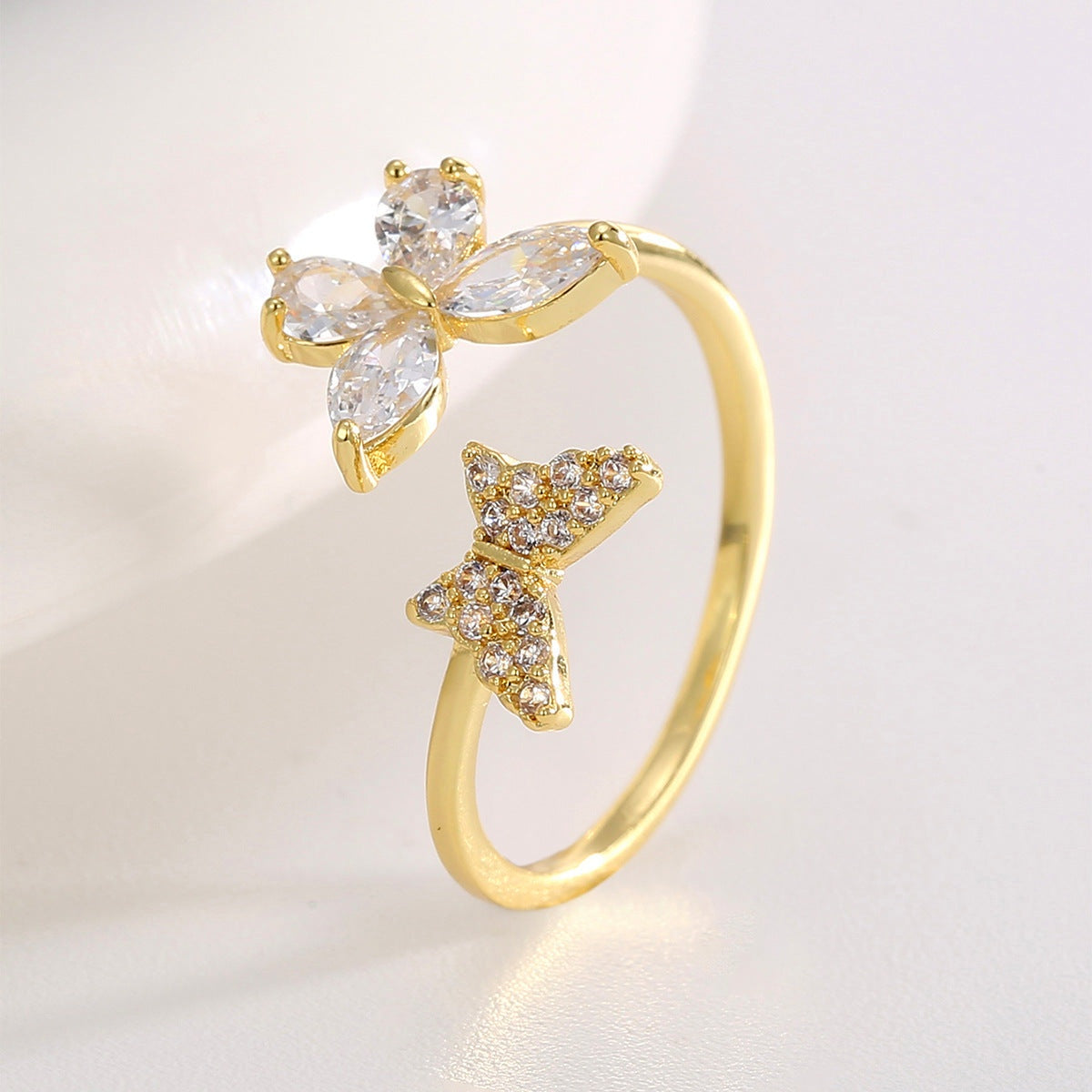 Butterfly diamond ring