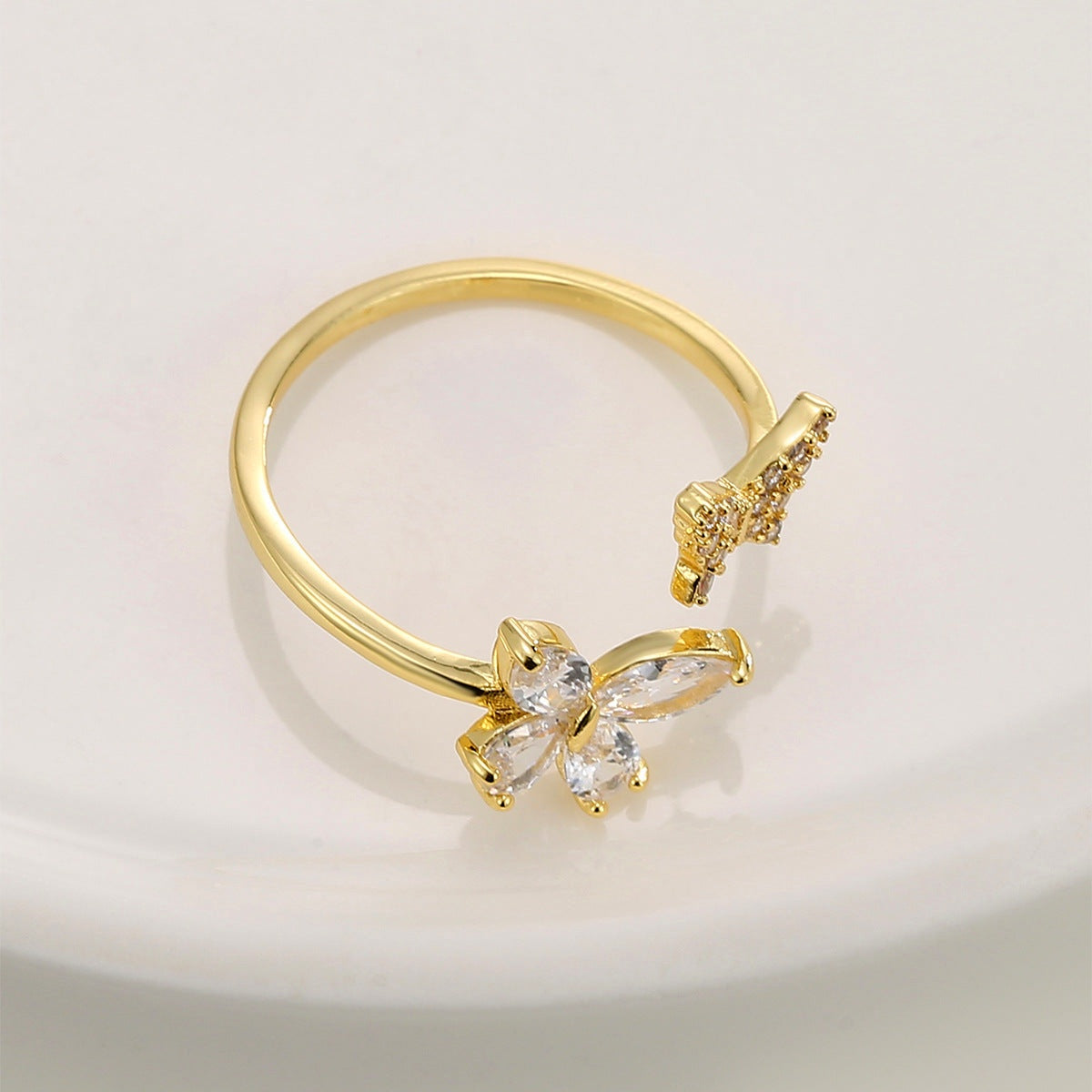 Butterfly diamond ring