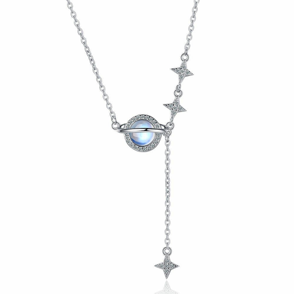Moonstone Planet Necklace
