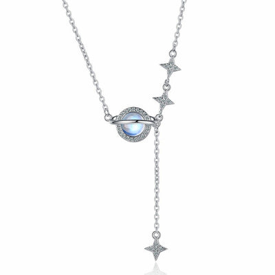 Moonstone Planet Necklace