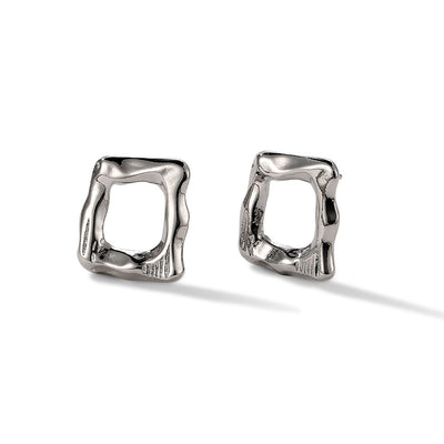 Irregular square ear studs