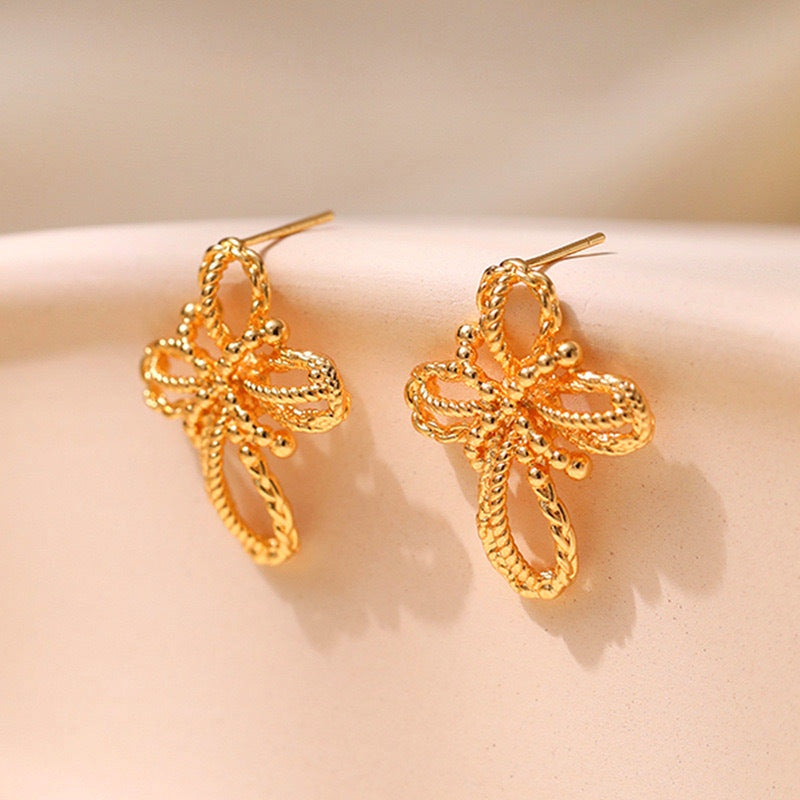 Hollow Flower Creative Braided Earrings