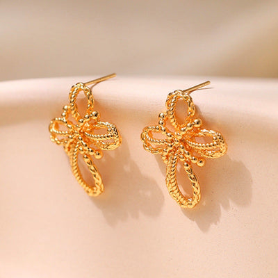 Hollow Flower Creative Braided Earrings