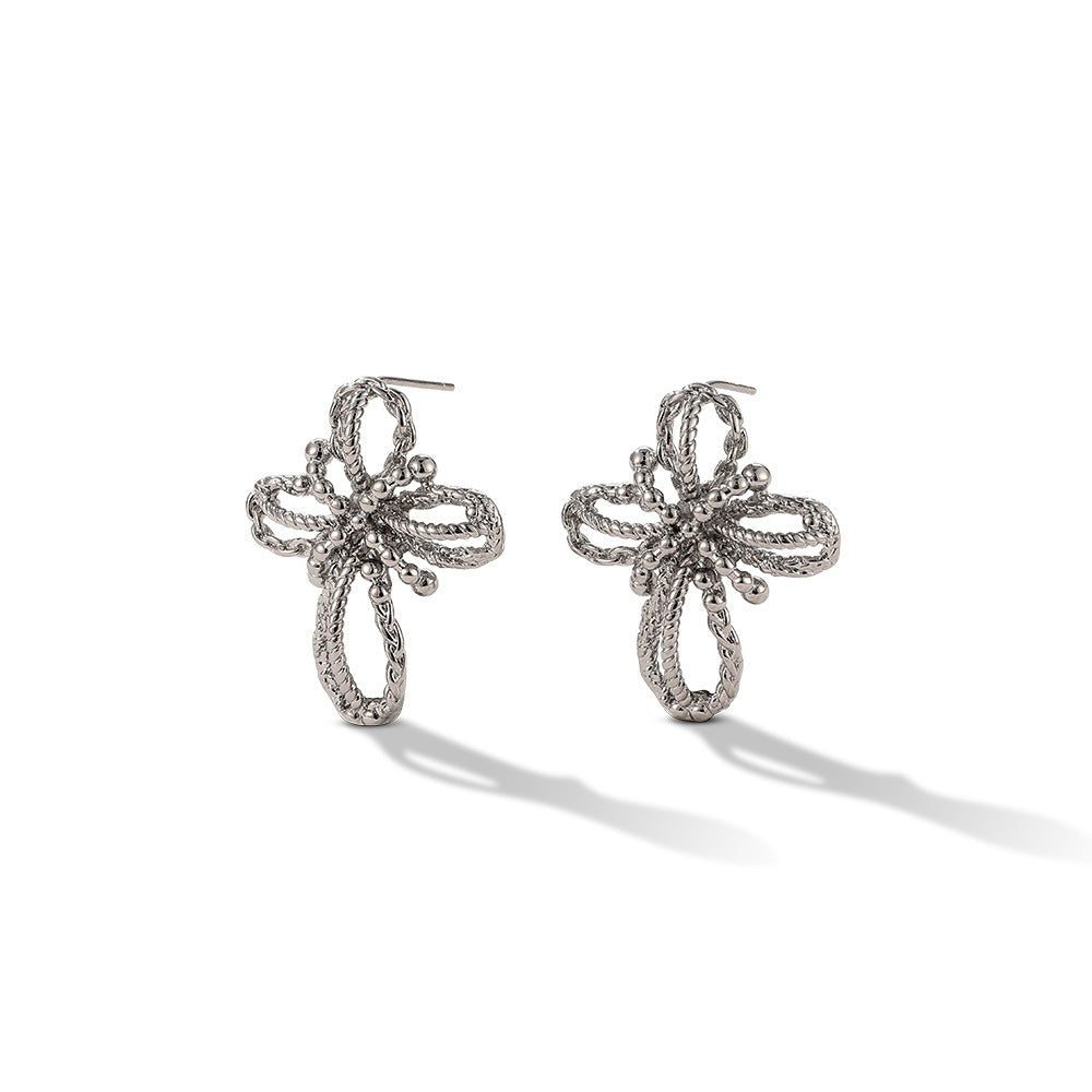 Hollow Flower Creative Braided Earrings
