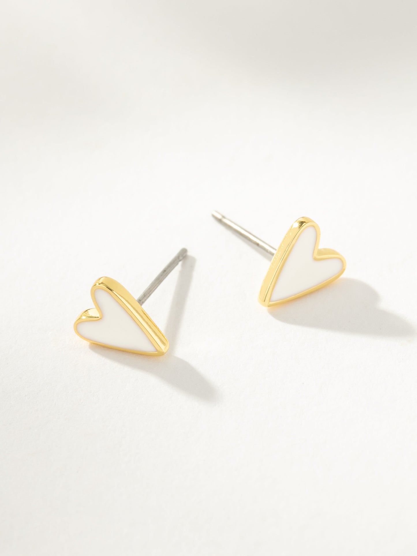 White Heart Studs