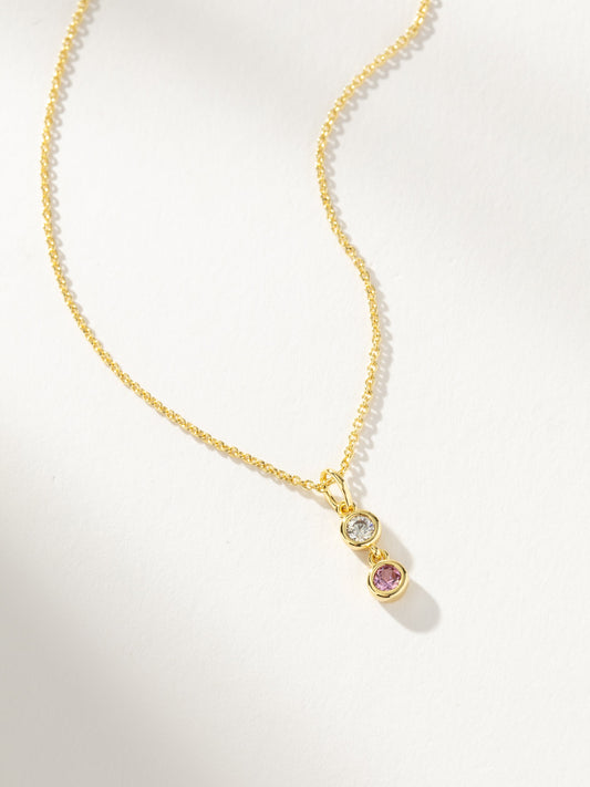 Pink and White Gem Necklace