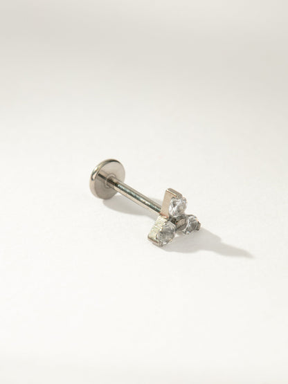 Diamond Cluster Titanium Flat Back Earring