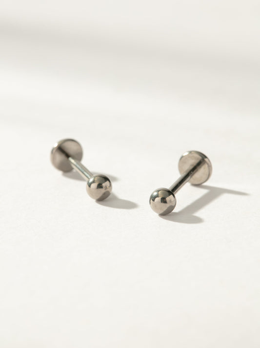 Titanium Ball Flat Back Earring