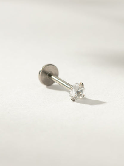 Simple Diamond Titanium Flat Back Earring