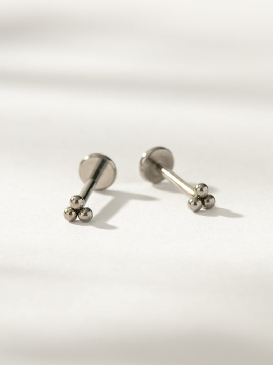 Titanium Trio Flat Back Earring
