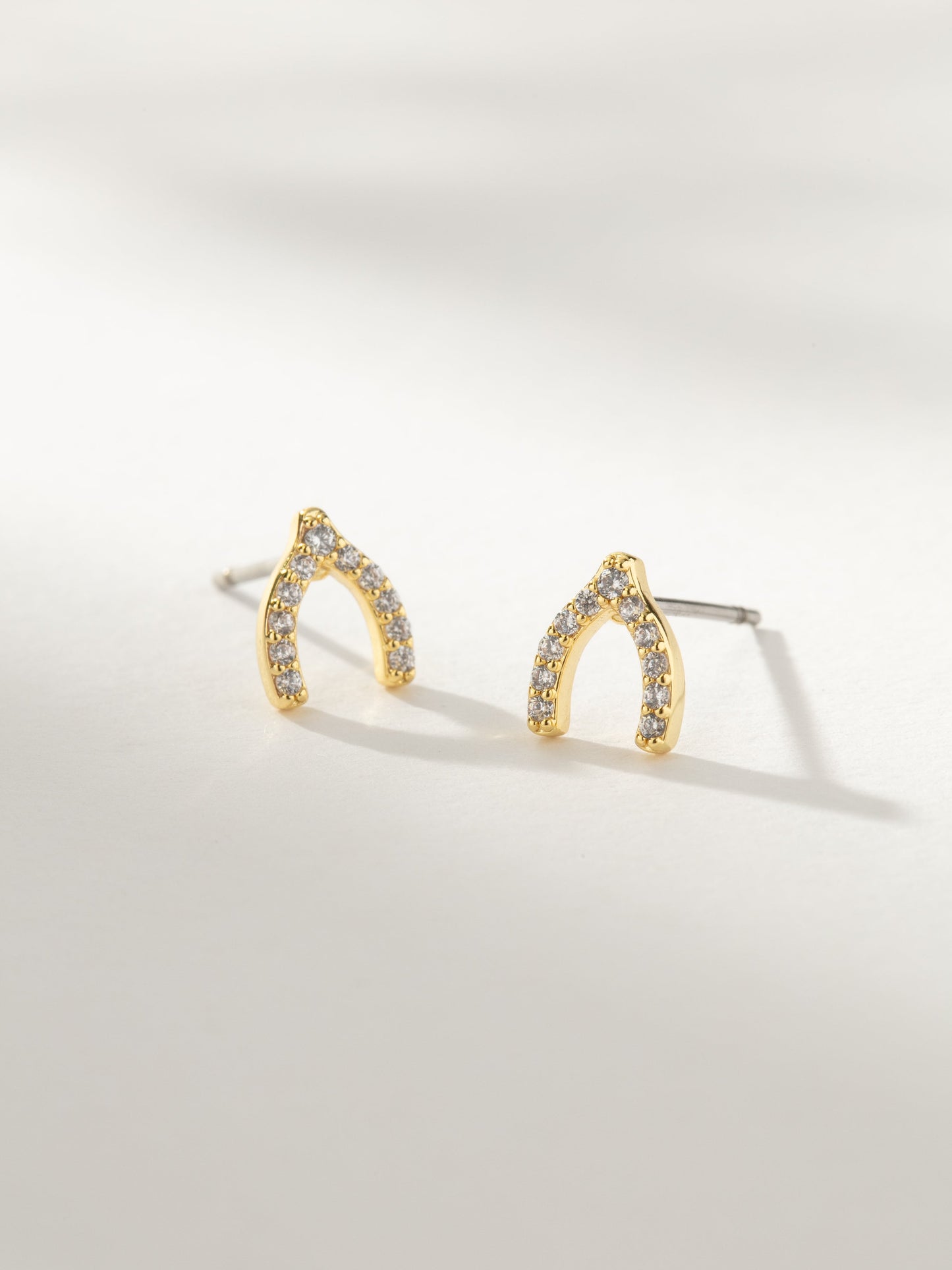 Pavé Wishbone Stud Earrings
