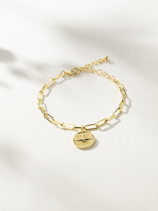Compass Pendant and Chain Bracelet