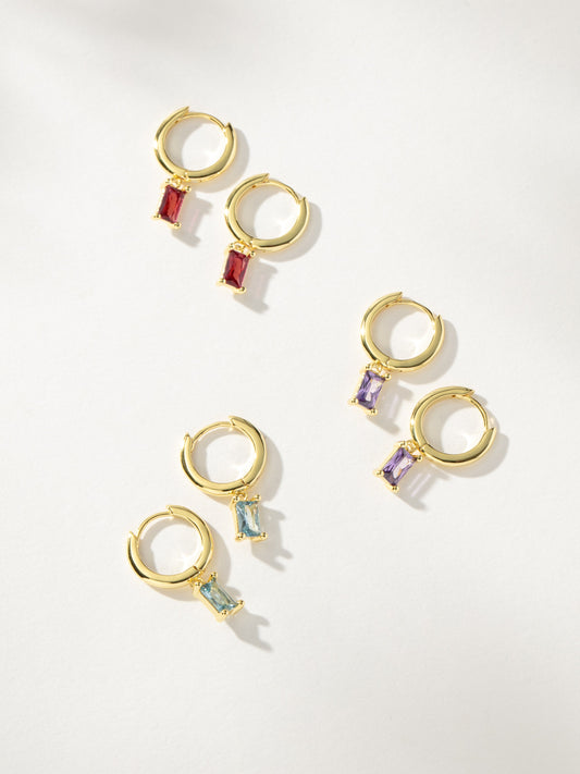 Birthstone Huggie Earrings