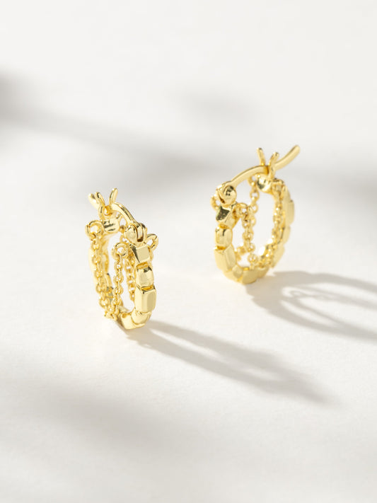 Risk Chain Huggie Earrings