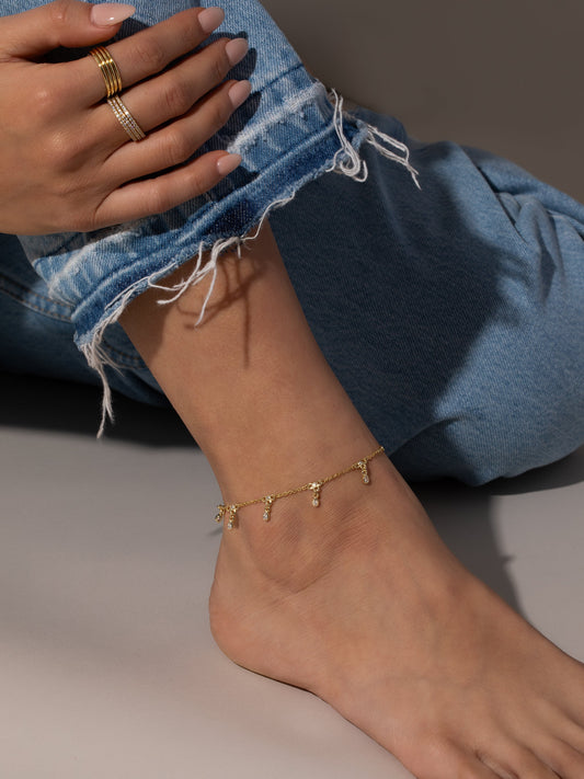 Gem Drop Chain Anklet