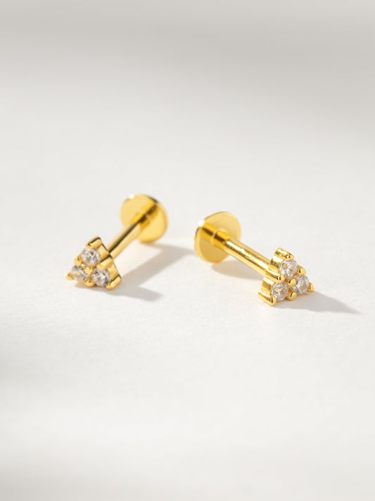 Triangle Diamond Flat Back Earring